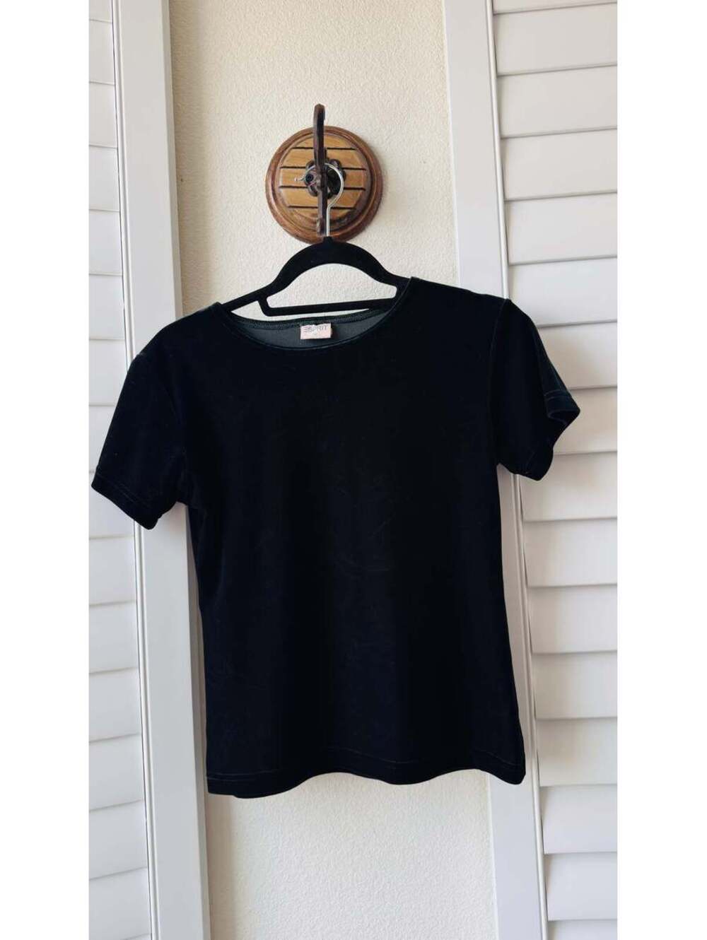 Vintage Esprit Short Sleeve Velvet Top - Size M